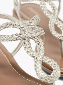 Gouden Sandaal Gevlochten -Beroemde Schoenen Winkel 1564995 H5