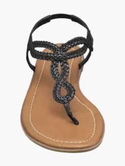 Zwarte Sandaal Geweven -Beroemde Schoenen Winkel 1680892 P2