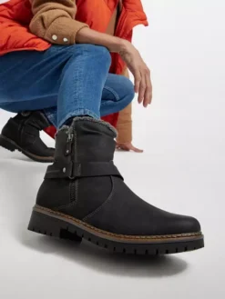 Easy Street Zwarte Enkellaars Warm Gevoerd -Beroemde Schoenen Winkel 1741647 H10