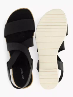 Zwarte Sandaal Elastiek -Beroemde Schoenen Winkel 1785611 H3