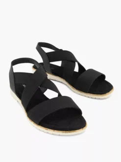 Zwarte Sandaal Elastiek -Beroemde Schoenen Winkel 1785611 H5