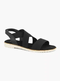Zwarte Sandaal Elastiek -Beroemde Schoenen Winkel 1785611 H6