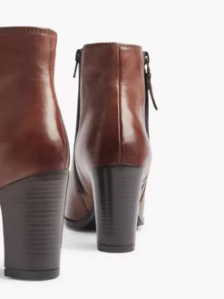 Cognac Leren Enkelaars -Beroemde Schoenen Winkel 1864341 H4