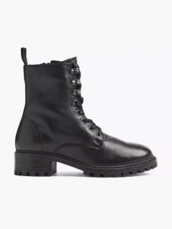 Zwarte Leren Veterboot