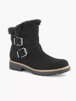 Zwarte Enkellaars Gesp Gevoerd -Beroemde Schoenen Winkel 1880417 H6