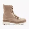 Beige Veterboot Gevoerd