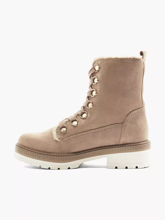 Beige Veterboot Gevoerd 2 Beige Veterboot Gevoerd - Afbeelding 2