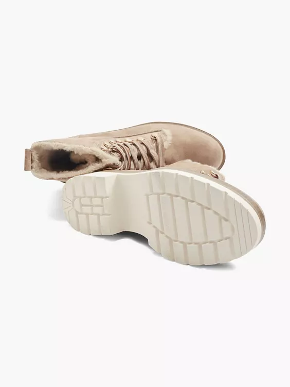 Beige Veterboot Gevoerd 3 Beige Veterboot Gevoerd - Afbeelding 3