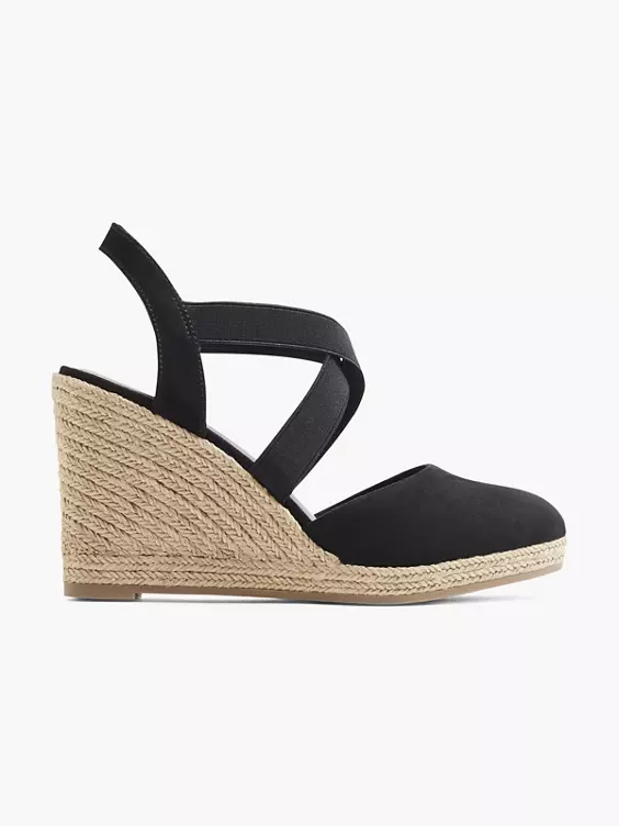 Zwarte Espadrille Sleehak 1 Zwarte Espadrille Sleehak