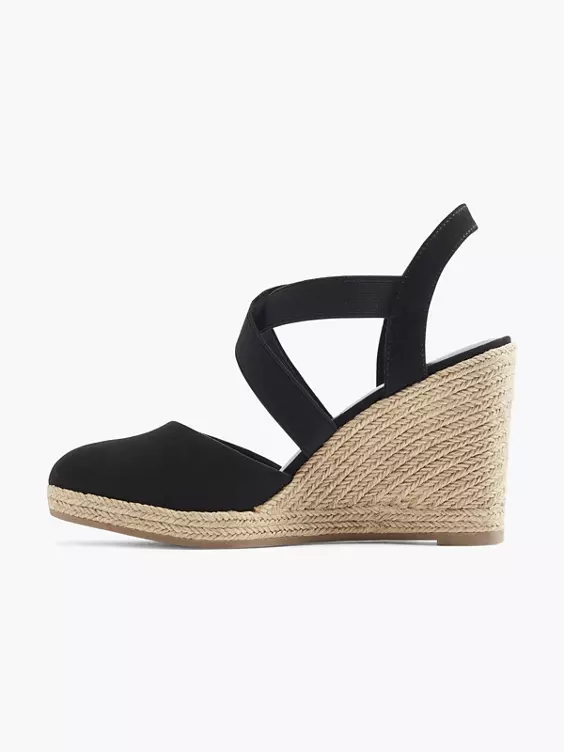 Zwarte Espadrille Sleehak 2 Zwarte Espadrille Sleehak - Afbeelding 2