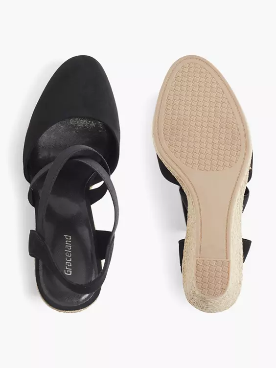 Zwarte Espadrille Sleehak 3 Zwarte Espadrille Sleehak - Afbeelding 3