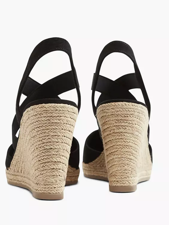 Zwarte Espadrille Sleehak 4 Zwarte Espadrille Sleehak - Afbeelding 4