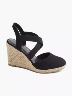 Zwarte Espadrille Sleehak 12 Zwarte Espadrille Sleehak -Beroemde Schoenen Winkel 1895718 H6