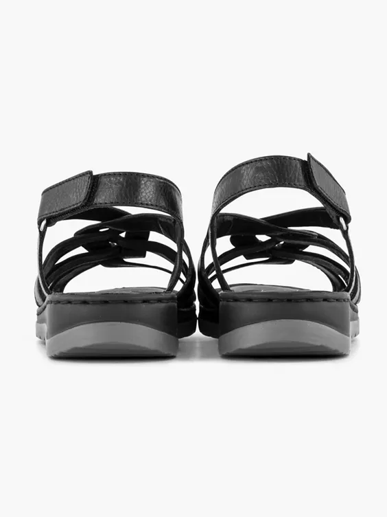 Zwarte Sandaal Klittenband 4 Zwarte Sandaal Klittenband - Afbeelding 4