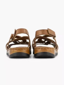 Cognac Sandaal Klittenband -Beroemde Schoenen Winkel 1928785 H4