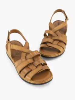 Cognac Sandaal Klittenband -Beroemde Schoenen Winkel 1928785 H5