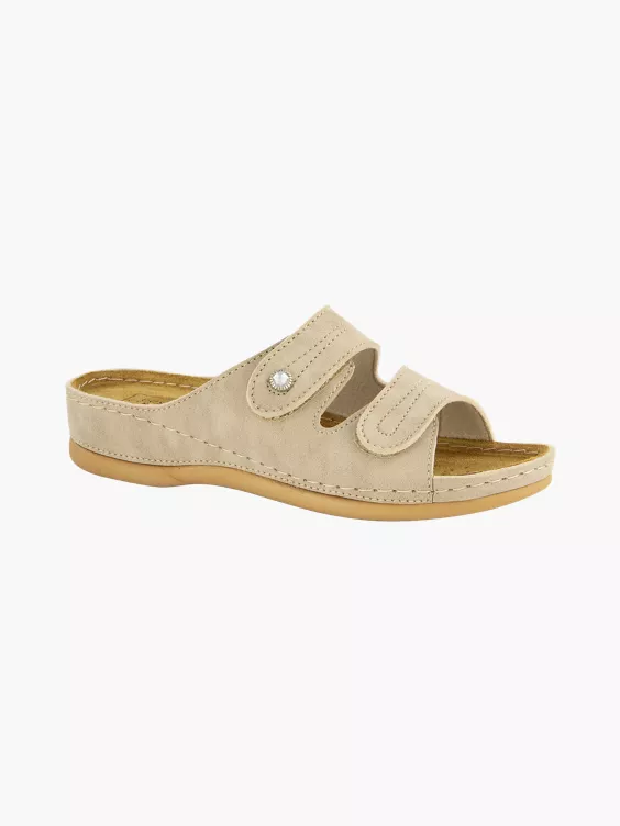 Easy Street Beige Slipper Klittenband 1 Easy Street Beige Slipper Klittenband