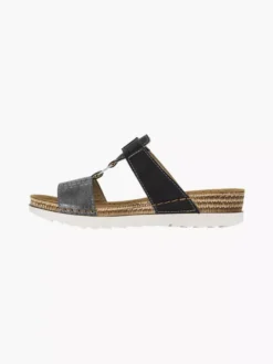 Easy Street Zwarte Slipper Leren Voetbed -Beroemde Schoenen Winkel 1943307 P2