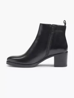 Zwarte Leren Enkellaars Hak -Beroemde Schoenen Winkel 1985482 H2