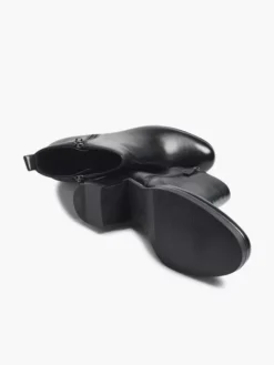 Zwarte Leren Enkellaars Hak -Beroemde Schoenen Winkel 1985482 H3