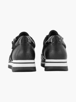 Zwarte Leren Sneaker Croco -Beroemde Schoenen Winkel 1991561 P4