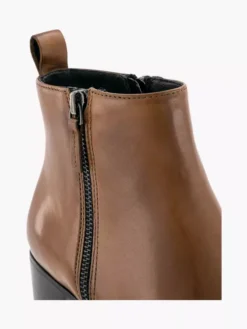 Bruine Leren Enkellaars Hak -Beroemde Schoenen Winkel 1998203 P5