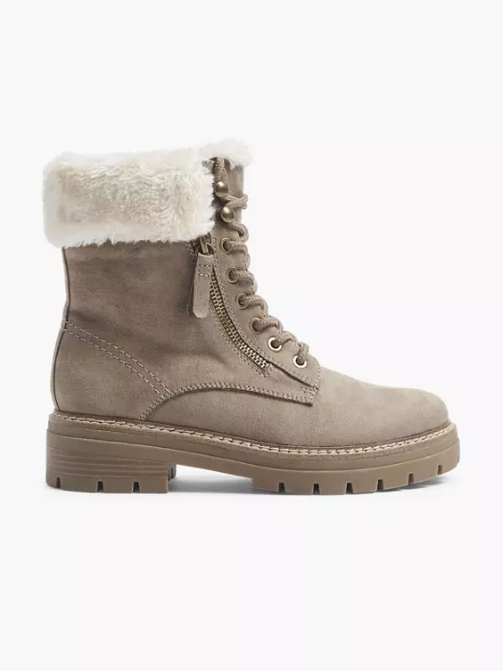 Taupe Veterboot Gevoerd 1 Taupe Veterboot Gevoerd
