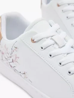 Witte Sneaker Bloemenprint -Beroemde Schoenen Winkel 2028788 H6