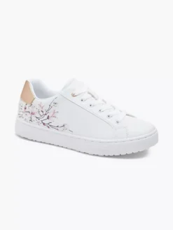 Witte Sneaker Bloemenprint -Beroemde Schoenen Winkel 2028788 H7