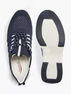 Donkerblauwe Leren Sneaker -Beroemde Schoenen Winkel 2031839 H3