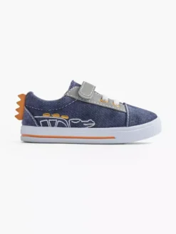 Blauwe Canvas Sneaker Krokodil