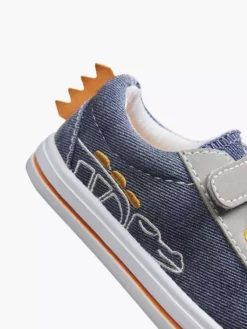 Blauwe Canvas Sneaker Krokodil -Beroemde Schoenen Winkel 2033654 H5