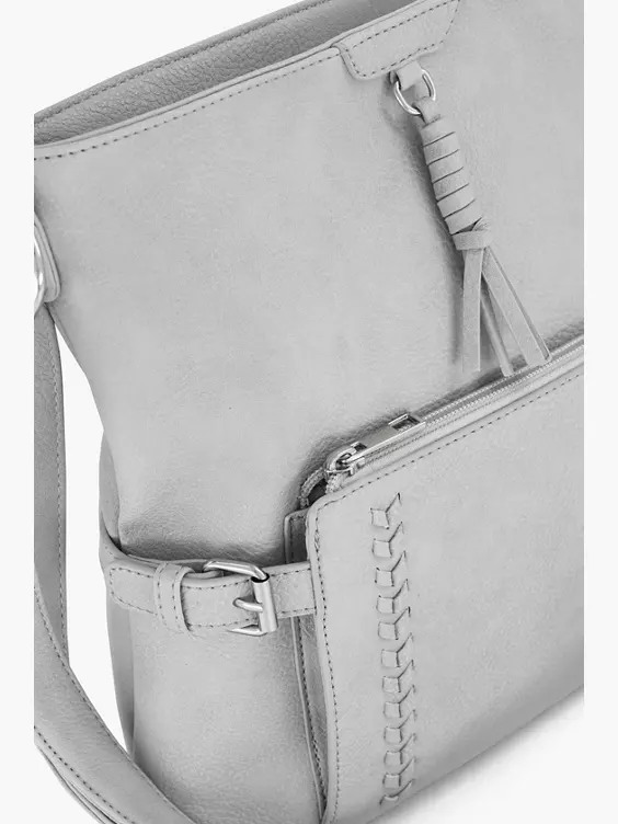 Lichtgrijze Schoudertas 3 Lichtgrijze Schoudertas - Afbeelding 3