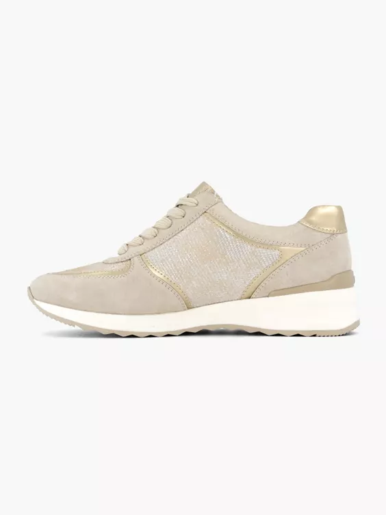 Beige Leren Sneaker 2 Beige Leren Sneaker - Afbeelding 2