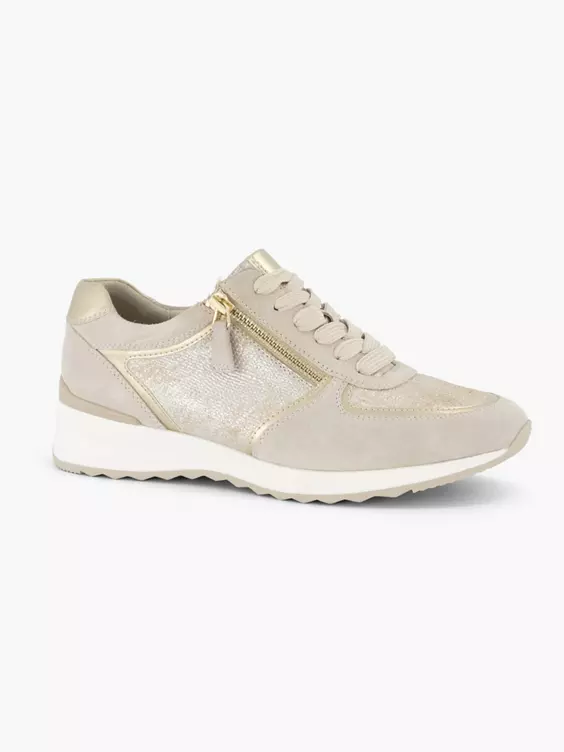 Beige Leren Sneaker 6 Beige Leren Sneaker - Afbeelding 6