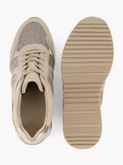 Beige Sneaker Sleehak -Beroemde Schoenen Winkel 2047857 H3