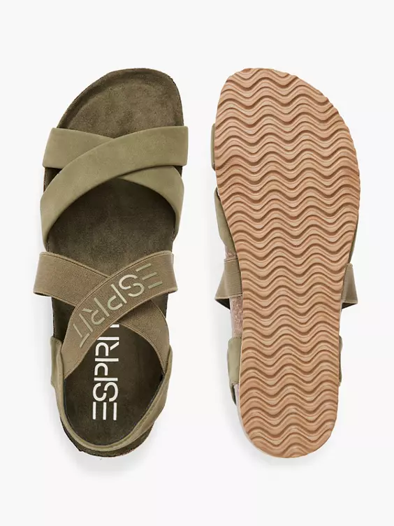 ESPRIT Khaki Sandaal Elastisch 3 ESPRIT Khaki Sandaal Elastisch - Afbeelding 3