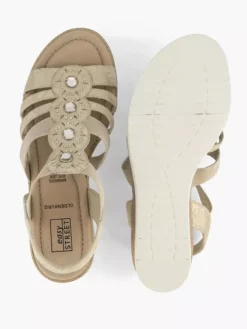 Easy Street Beige Sandaal Sleehak -Beroemde Schoenen Winkel 2055252 H3