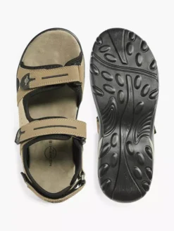 Easy Street Beige Sandaal Klittenband -Beroemde Schoenen Winkel 2057432 H3