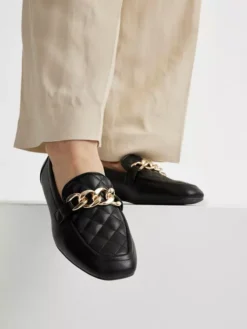Zwarte Loafer Ketting -Beroemde Schoenen Winkel 2061062 H10