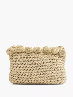 Beige Rieten Schoudertas