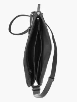 Zwarte Leren Schoudertas -Beroemde Schoenen Winkel 2070656 H3