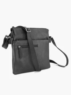 Zwarte Leren Schoudertas -Beroemde Schoenen Winkel 2070656 H6