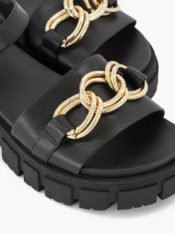 Zwarte Chunky Sandaal Sierketting -Beroemde Schoenen Winkel 2071389 H5