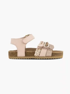Roze Leren Sandal Klittenband