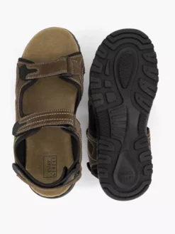 Easy Street Bruine Leren Sandaal Klittenband -Beroemde Schoenen Winkel 2076758 H3