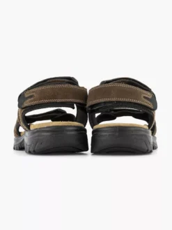 Easy Street Bruine Leren Sandaal Klittenband -Beroemde Schoenen Winkel 2076758 H4