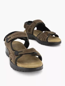 Easy Street Bruine Leren Sandaal Klittenband -Beroemde Schoenen Winkel 2076758 H5