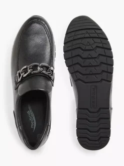 Zwarte Leren Instapper Sierketting -Beroemde Schoenen Winkel 2089712 H3