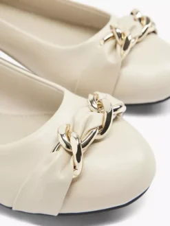 Beige Ballerina Gesp -Beroemde Schoenen Winkel 2090351 H5